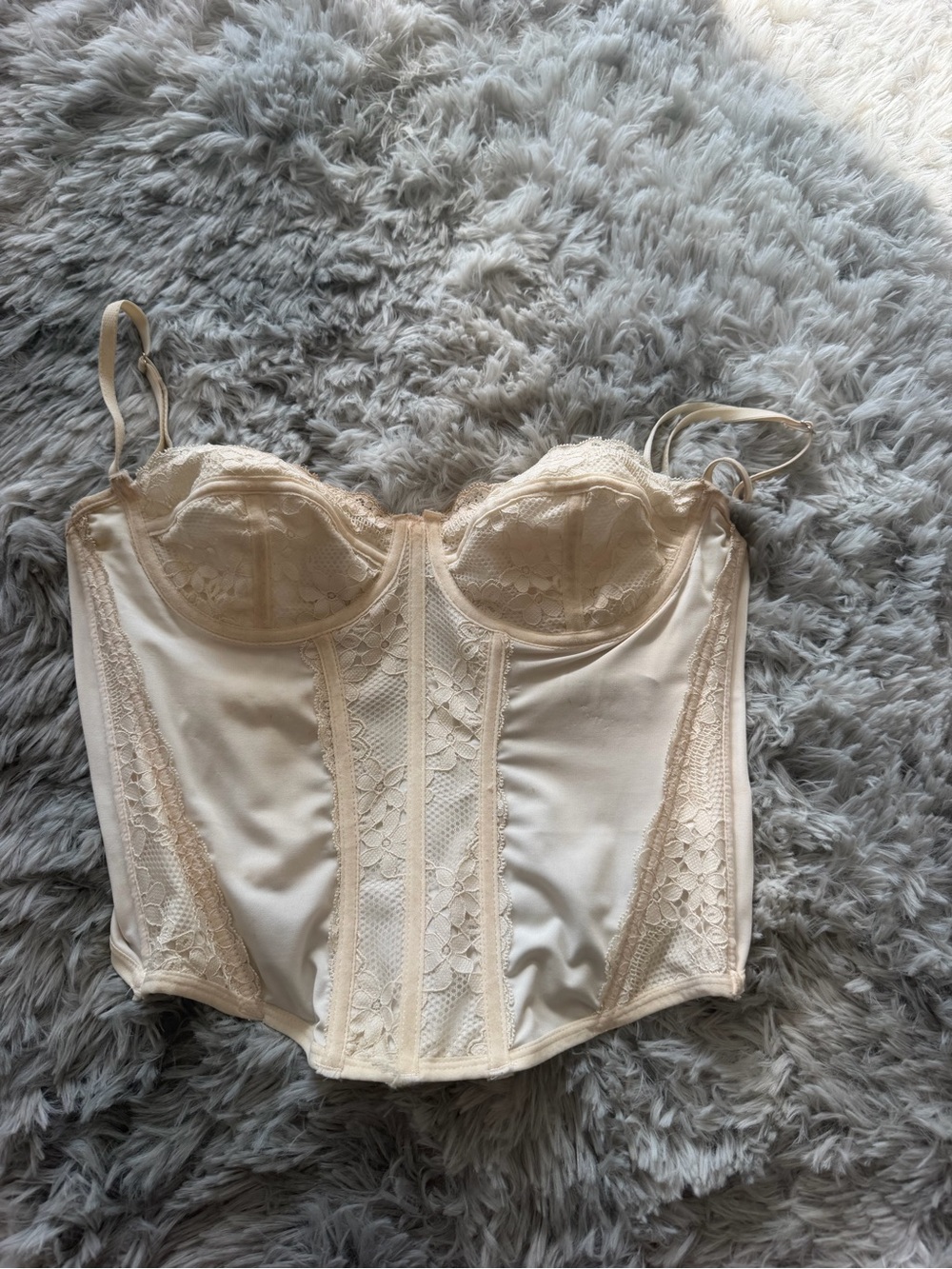 Urban Outfitters Cream Lace Corset Bustier